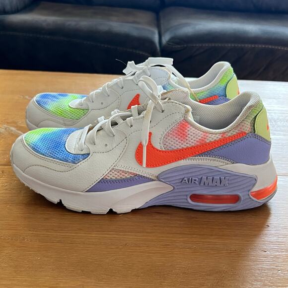 Nike Air Max Excee Multi-Color Women’s Size 9.5 Tie Dye Neon Sneakers Shoes - Picture 3 of 9